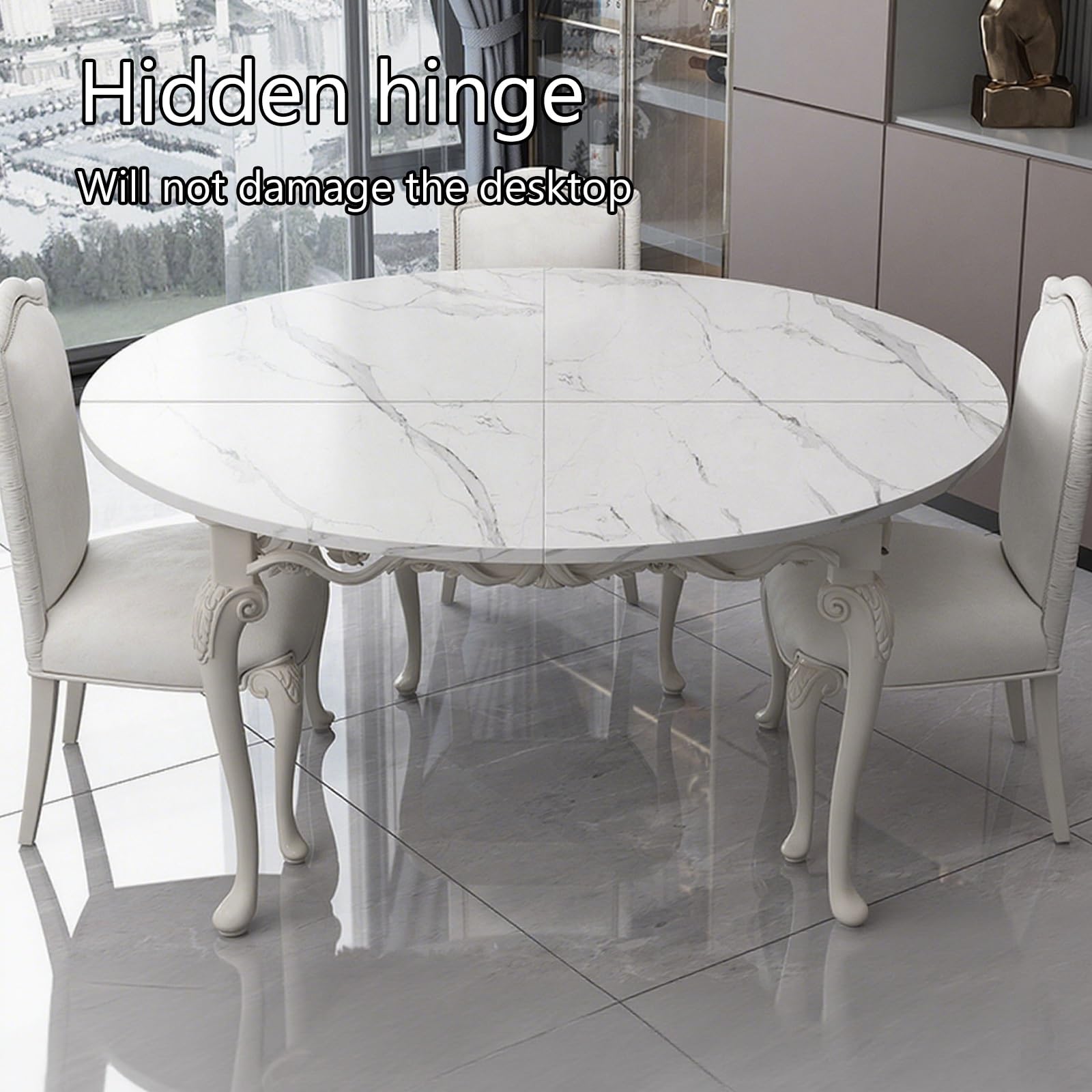 Extensor de mesa redonda, mesa plegable que ahorra espacio para catering y banquetes, diámetro ajustable de 47 a 86 pulgadas, capacidad para 10 a 20 personas