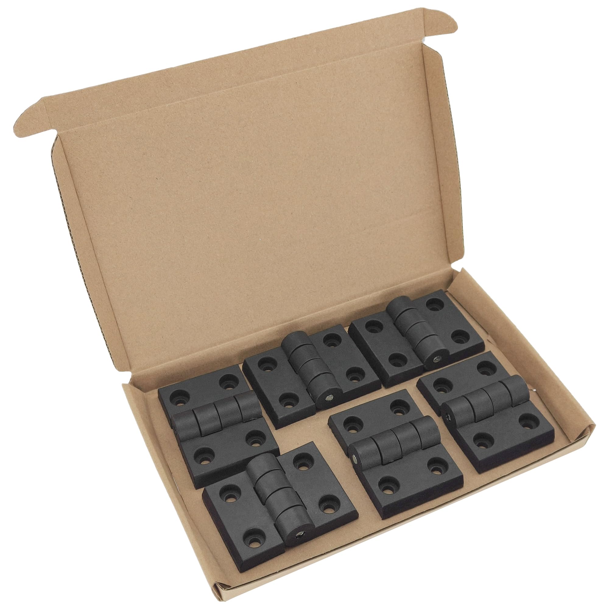 6 PCS Nylon Hinges - Cabinet Door Bearing Hinges, Black Plastic Hinge (70 * 50mm), 70*50mm - Image 3
