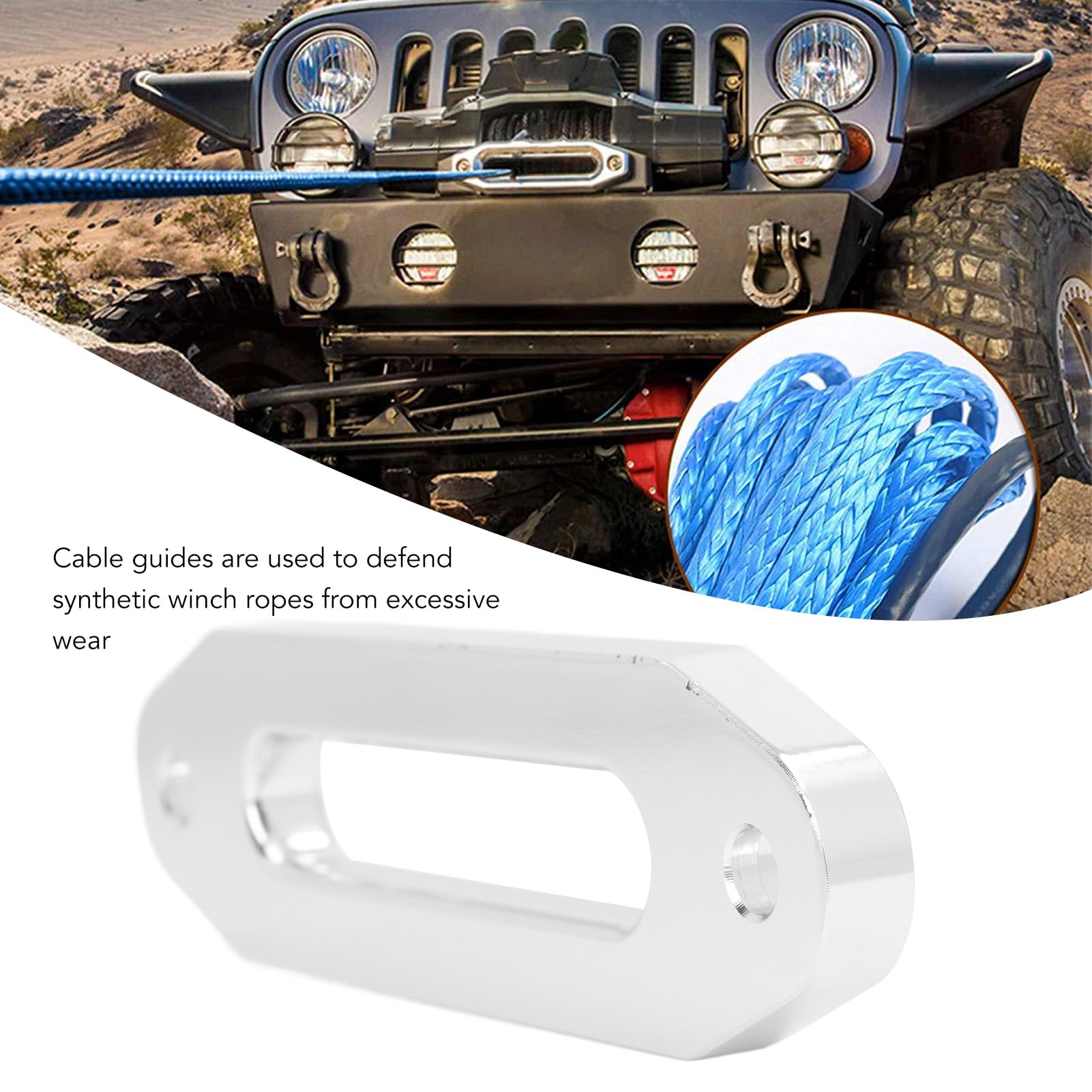 ANKROYU Aluminum Hawse Fairlead, Wear Resist Towing Winch Fairlead, Avoid Entanglement Towing Fairlead, Synthetic Winch Rope Fairlead for ATV UTV (6000LB)