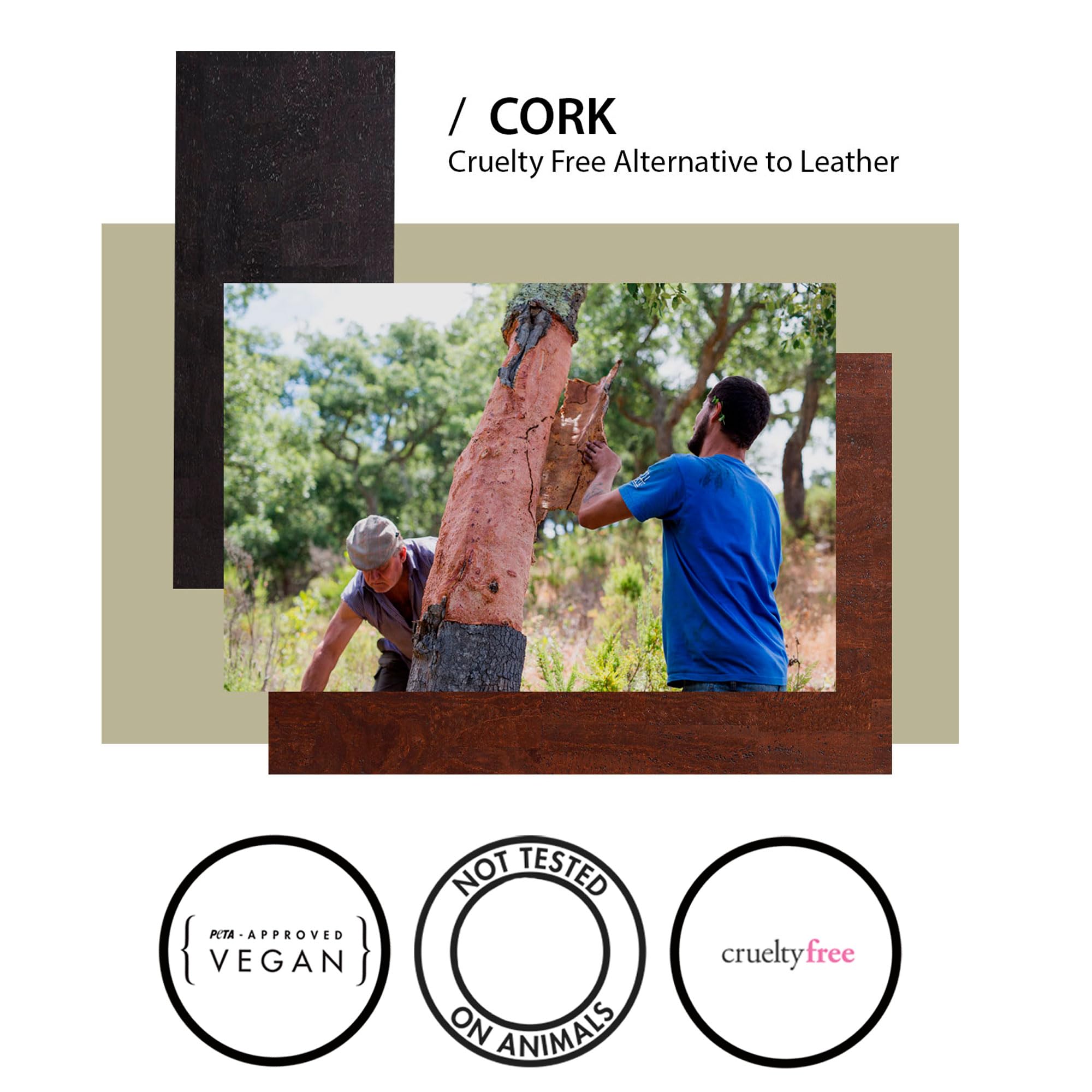 Corkor Borse Vegan Zaino a Tracolla Donna Regolabile Fatto da Sughero Vegano