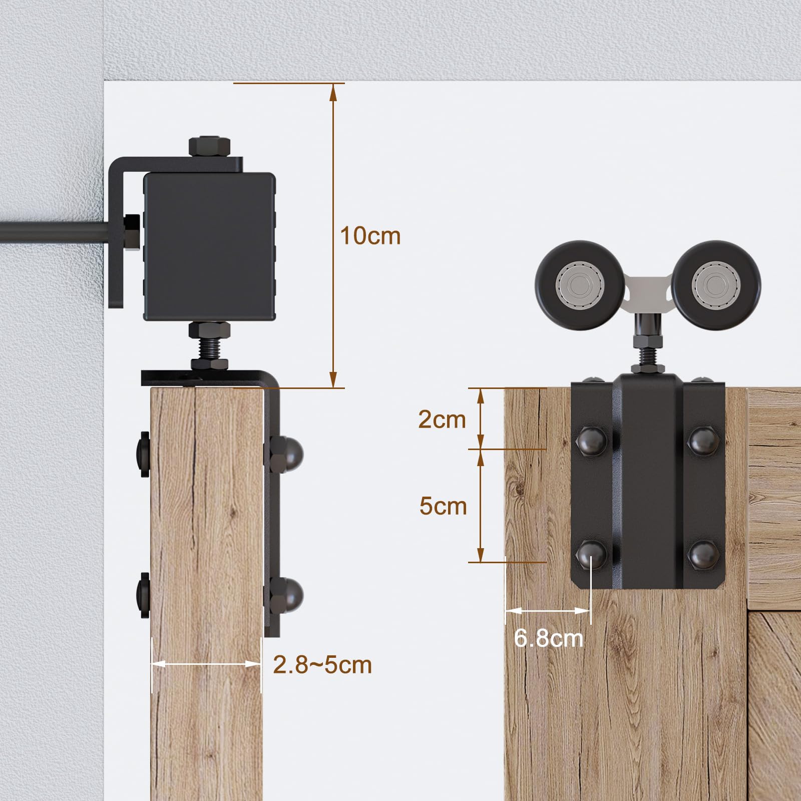 TSMST 183CM/6FT Hardware Porta Scorrevole Kit Scatola stile nascosto Scorrevole Rail per sistema hardware singolo porta