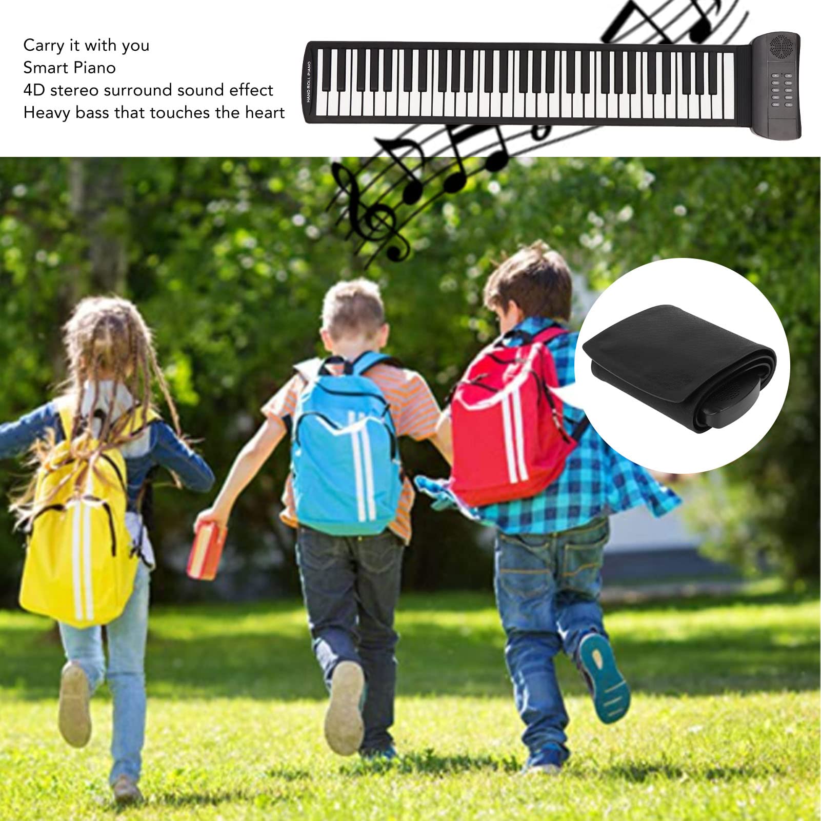 Pianoforte Arrotolabile a 61 Tasti, Tastiera Musicale Portatile (PM61)