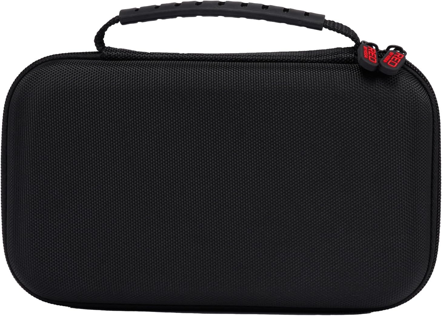 RED by Kiss Men Grooming Portable Organizer BagTravel Pouch (Black) Organize Shaver Trimmer Clipper Hair Comb Convenient Mesh Inner Pocket, Hard Zipper, Handle, Water Resistant Exterior