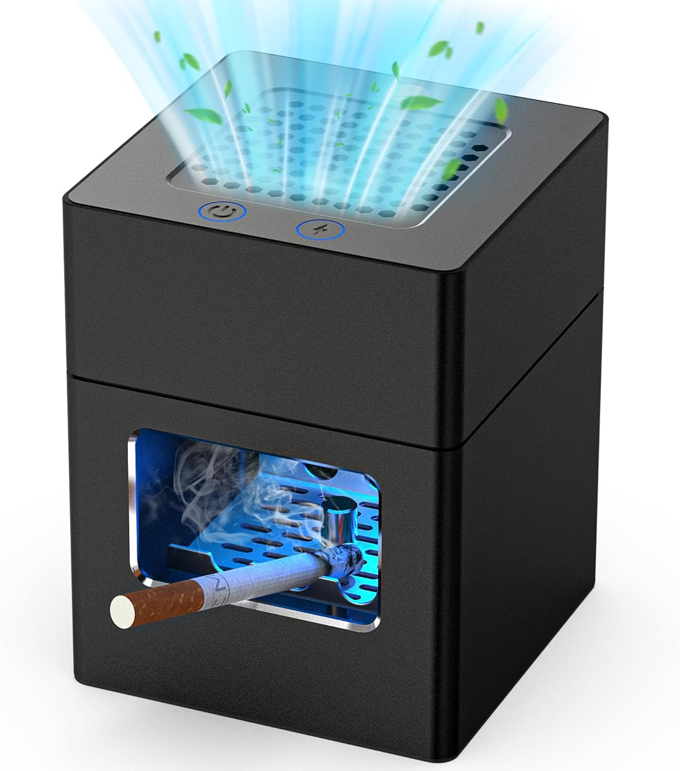 Vansu Smokeless Ashtray with HEPA Filter, USB Rechargeable Electric Lighter - Indoor Smoke Remover for Home, Office, Car