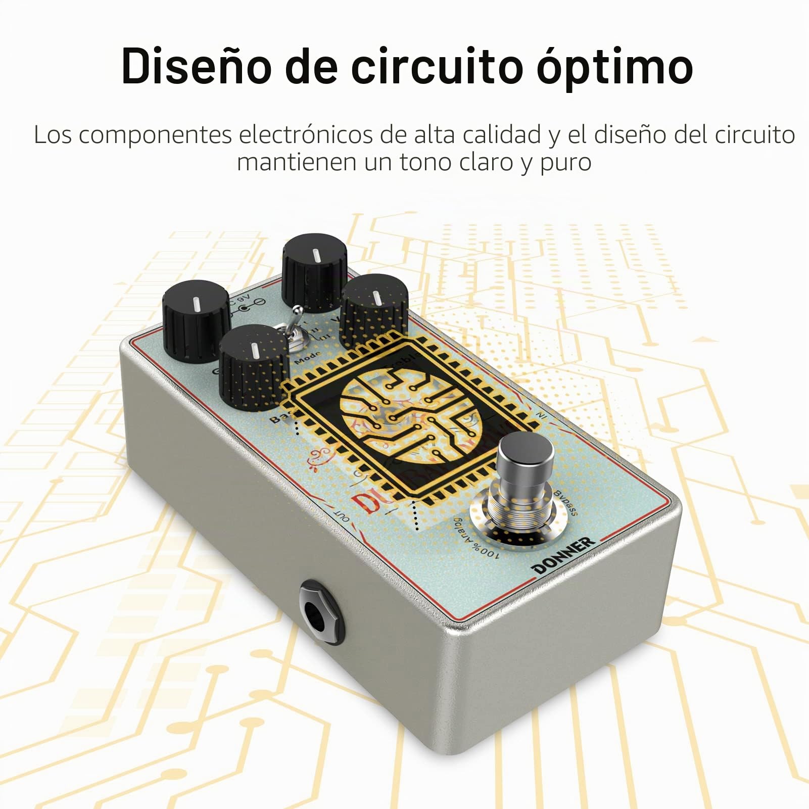 Donner Pedal de overdrive para guitarra Donner, Dumbal Drive para guitarra eléctrica, True Bypass analógico puro