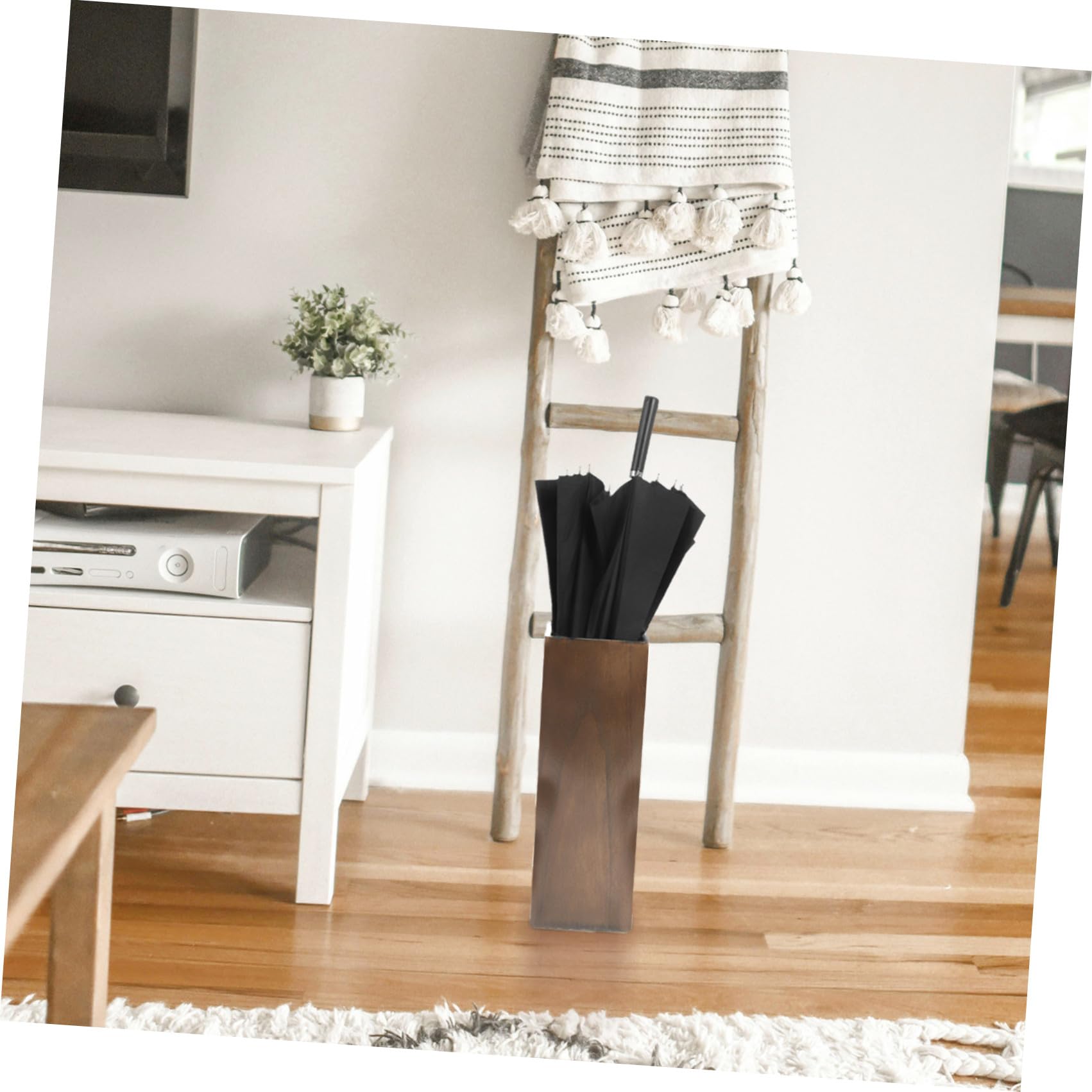 Portaombrelli in Legno Massello, Supporto per Ombrellone per Ingresso e Casa, Organizzatore per Ombrelli, 51.00 x 16.30 x 16.30 cm, 1 Pezzo