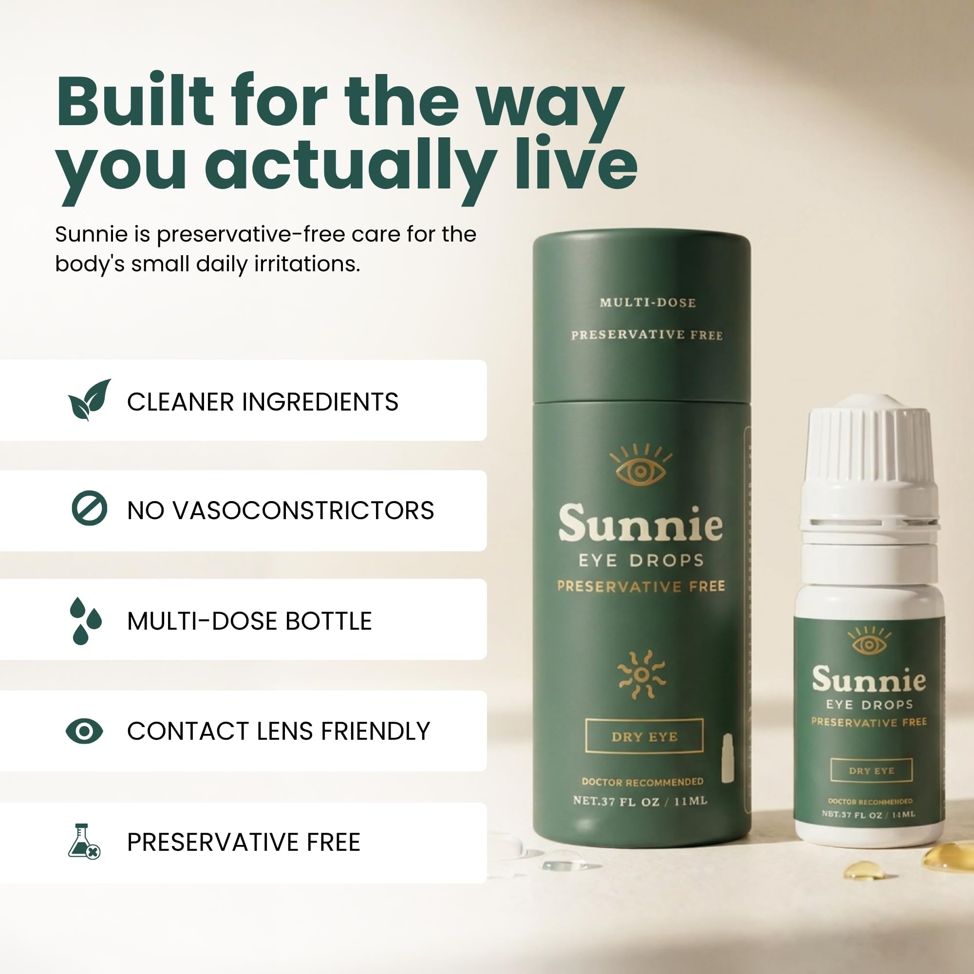 Sunnie Eye Drops Preservative Free, Dry Eye Relief, Artificial Tears, 11ml — Amazon image 4