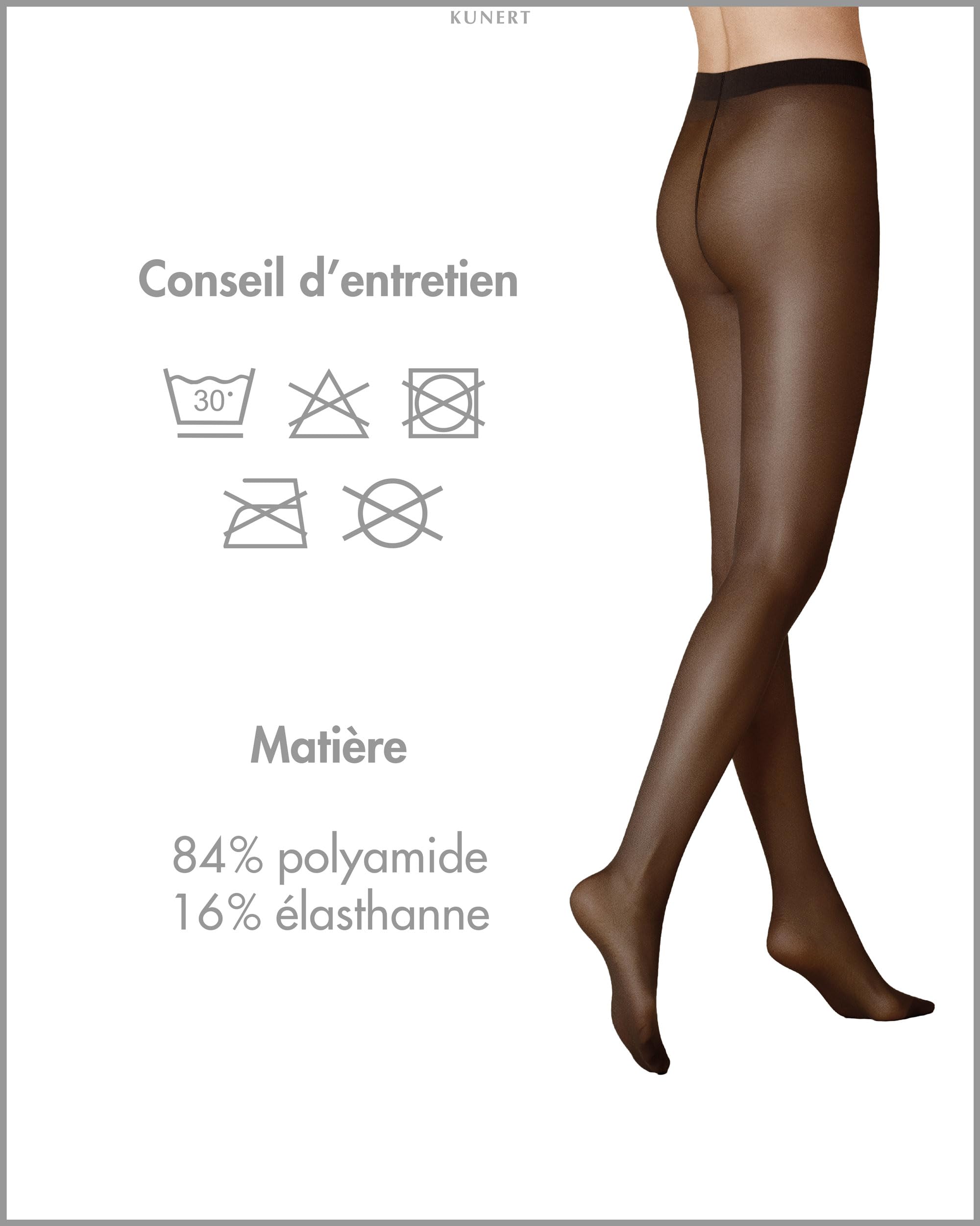 KUNERT femme Collants Satin Look 20 – Transparent brillant 20 DEN