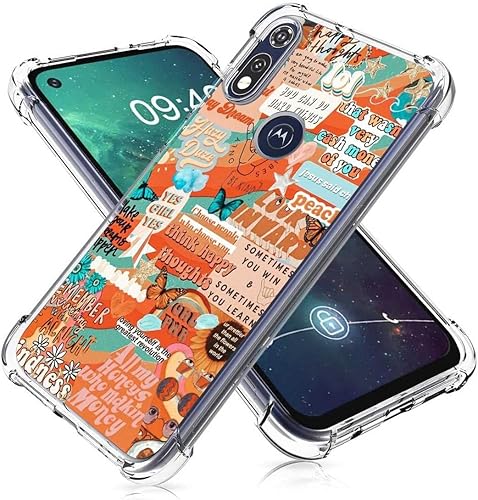 Miniatura 2 de Dzhzuj Funda con Moto E 2020, diseño gráfico de moda de collage estético para mujeres y niñas, funda elegante de TPU suave para Moto