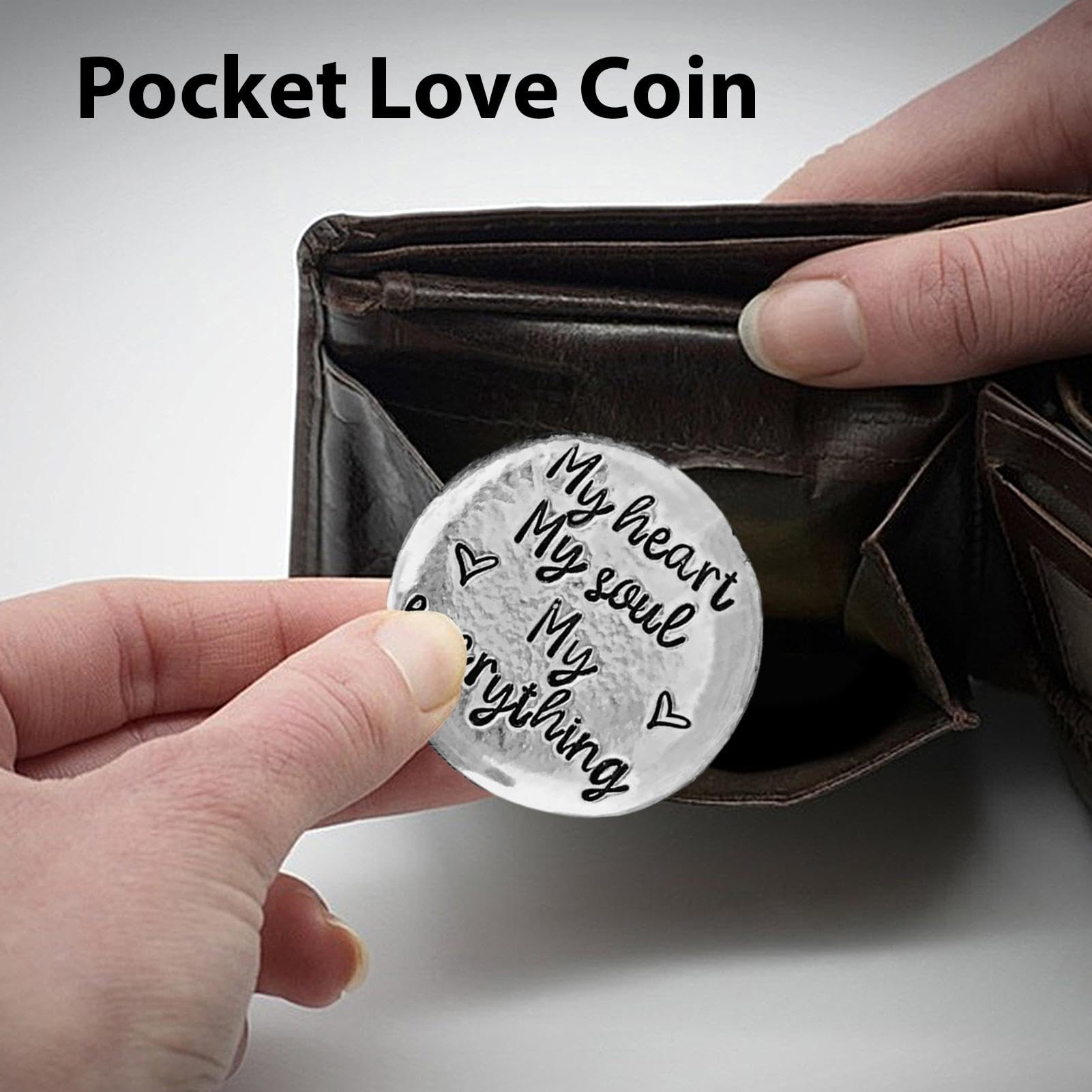 Tokens De Poche – Jetons D’Amour En Étain 3 Cm – Cadeau Inspirant Et Chanceux – Porte-Bonheur Artisanal