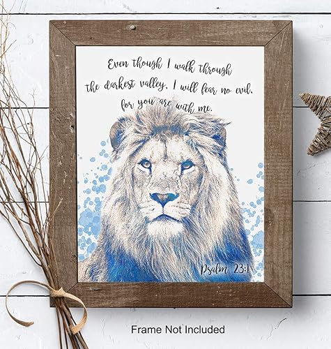 Miniatura 7 de Psalm 23 Bible Verse Scripture Wall Art Decor - Religious Christian Room Decoration for Home, Church - Inspirational, Motivational Poster Print -