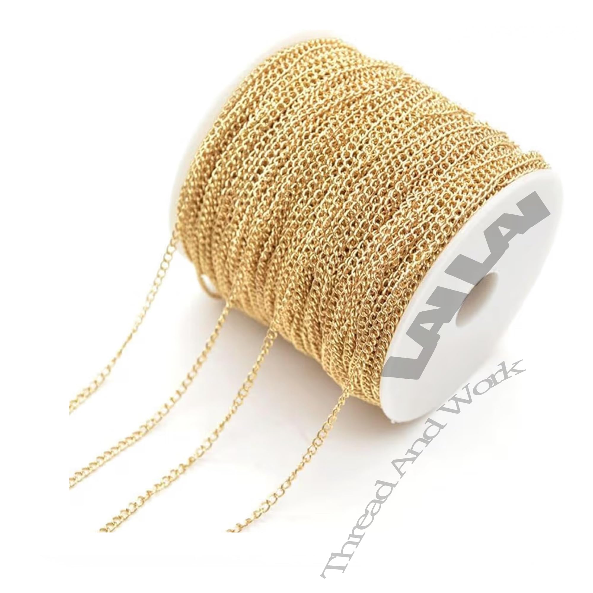 Lai Lai Gold Metal Jewellery Making Link Chain, 3 Metre, for Craft and DIY Jewellery Making Bracelet Making Jewellery Wara Bracelet Earring Making Link Chain-image-36