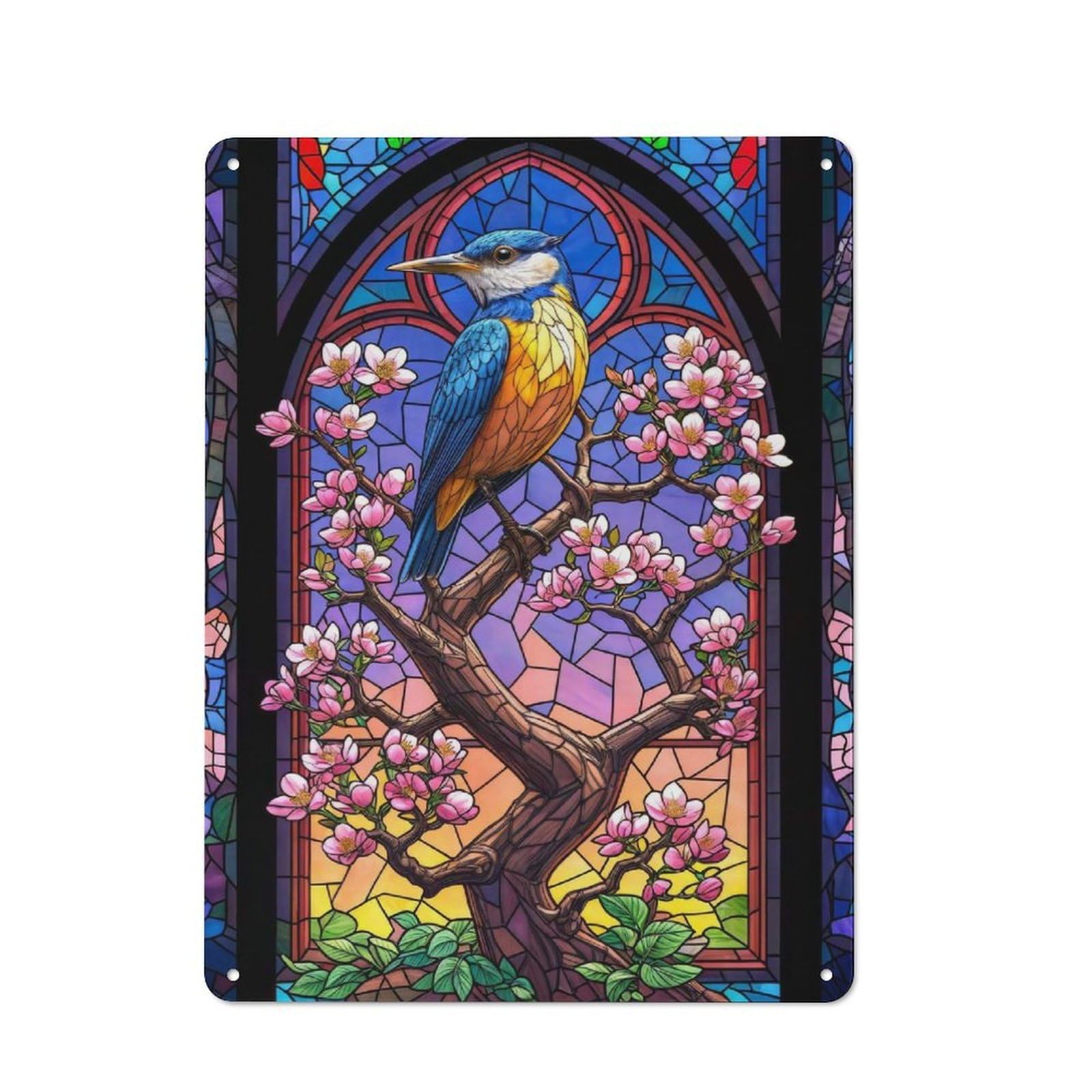 Birdie Understated Metal Wall Decor 40x30cm, Office Metal Sign for Office, Study, Studio Or Hallway