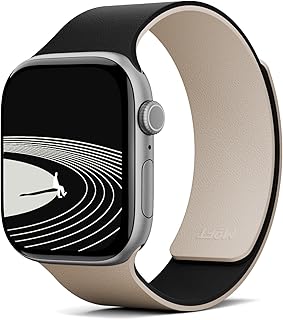 MOFT【公式直営店】アップルウォッチ用バンド マグネット シリコン Apple Watch対応バンド スポーツ 交換ベルト 軽量 通気性 防汗 マグネット留め具付き コンパチブル Ultra/Ultra 2/Ultra 3/S11/S10/S9/S8/S7/S6/S5/S4/S3/S2/S1/SE/SE2/SE3に適用 42mm 44mm 45mm 46mm 49mm(ジェットブラックxサンドベージュ)