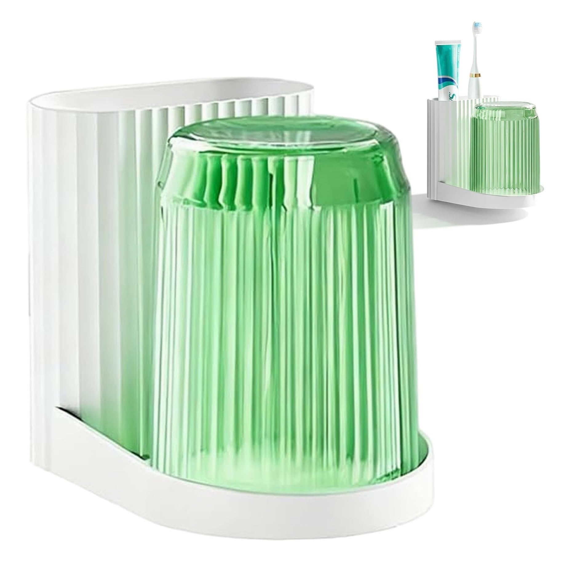 Makeup Brush Holder Toothbrush And Toothpaste Holder Organizer Set With Ventilation Dust Proof For Bathroom Storage Toothbrush Organizer