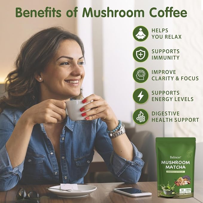 Té Matcha con 6 Hongos Adaptógenos 30 Servicios miniatura 4