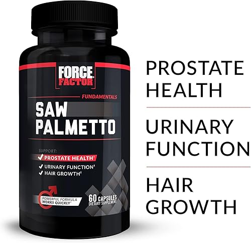 Miniatura 2 de Force Factor Saw Palmetto para hombres, suplemento de próstata para hombres para apoyar la función urinaria, alivio de la próstata y crecimiento del