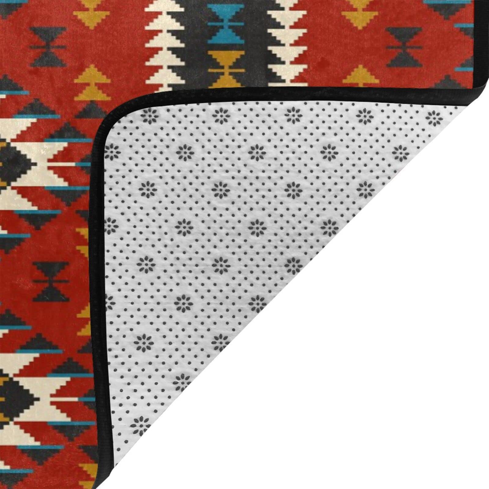 Grand tapis de sol en flanelle - Antidérapant et lavable - Pour salon, chambre à coucher - Motif aztèque d'Amérique du Sud-Ouest d'Amérique du Sud-Ouest - 100 x 150 cm