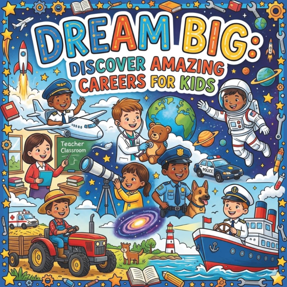 Dream Big: Discover Amazing Careers for Kids: Dream Big: A Careers Coloring Book for Kids | Explore Amazing Professions, Fun Facts, and Inspirational Illustrations to Spark Curiosity and Confidence