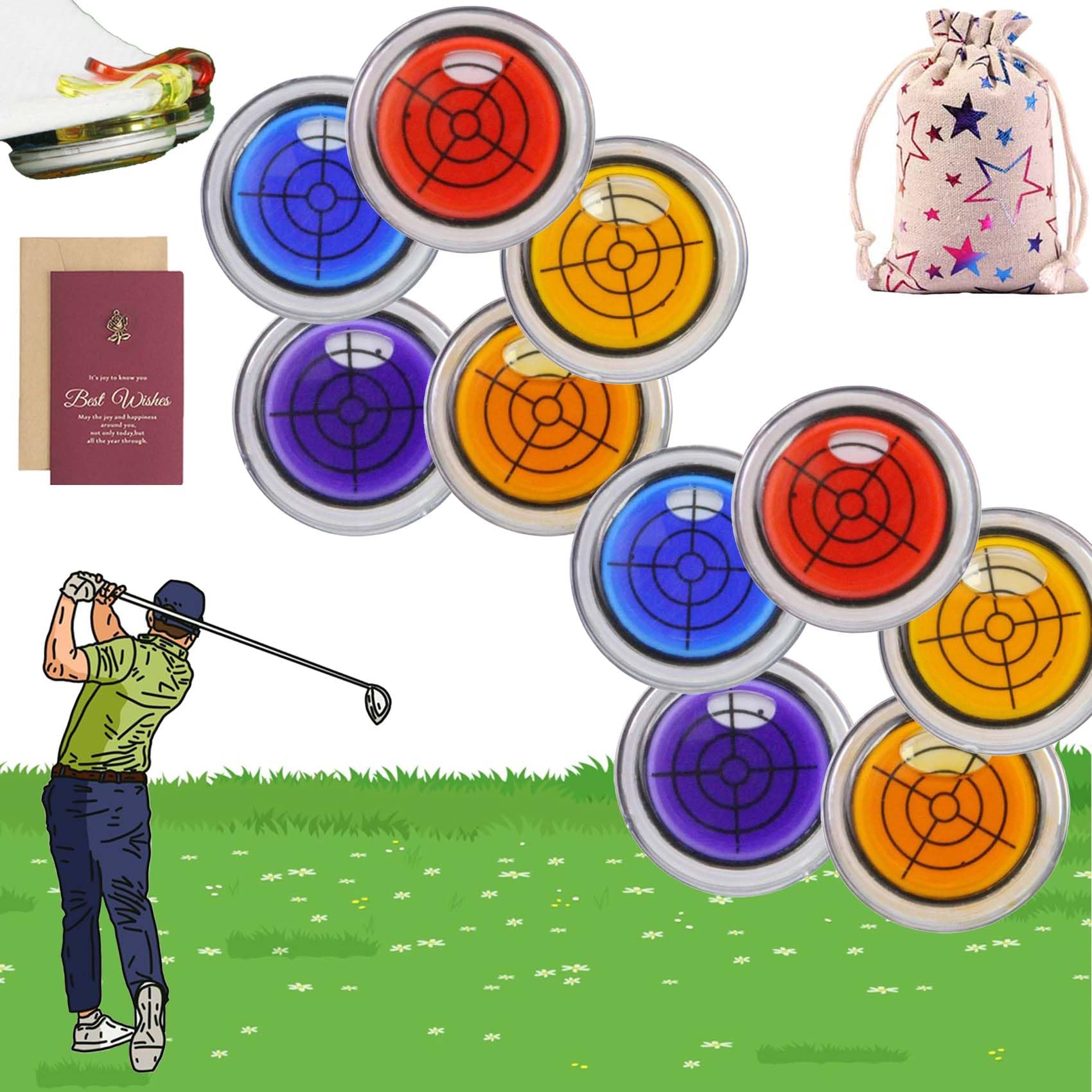 Marcador de pelota de golf redondo con función de nivel, marcador de pelota de golf con nivel, marcador de pelota de golf de nivel de burbuja, sombrero de golf con marcador de pelota