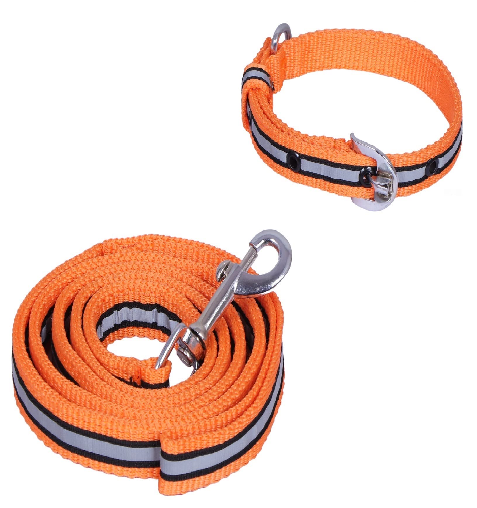 Quickato Reflective Rope Orange Puppy Belt/Puppy Collar Belt Dog Collar & Leash Dog Collar & Leash (Medium, Orange, Grey) (B0C619DJBP) Amazon Price History, Amazon Price Tracker