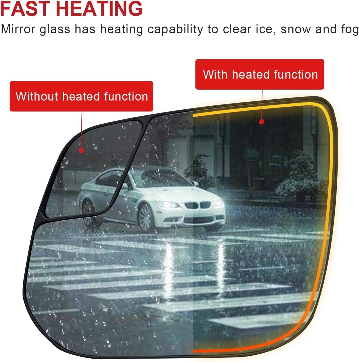 Driver Side Mirror Replacement for Colorado GMC Canyon 2015-2022, Power Heated Left Exterior Side Rearview Mirrors Glass, with Backing Plate and Rear Holder