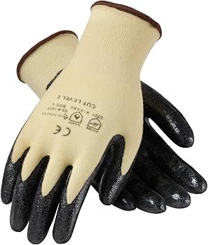 G-Tek Kev Seamless Knit Kevlar Gloves, Large, Yellow/black, 12 Pairs