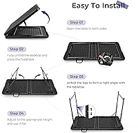 Vista 8 de Mesa plegable de 1,2 m portátil de plástico resistente plegable por la mitad mesa de uso múltiple pequeña para interiores y exteriores de altura