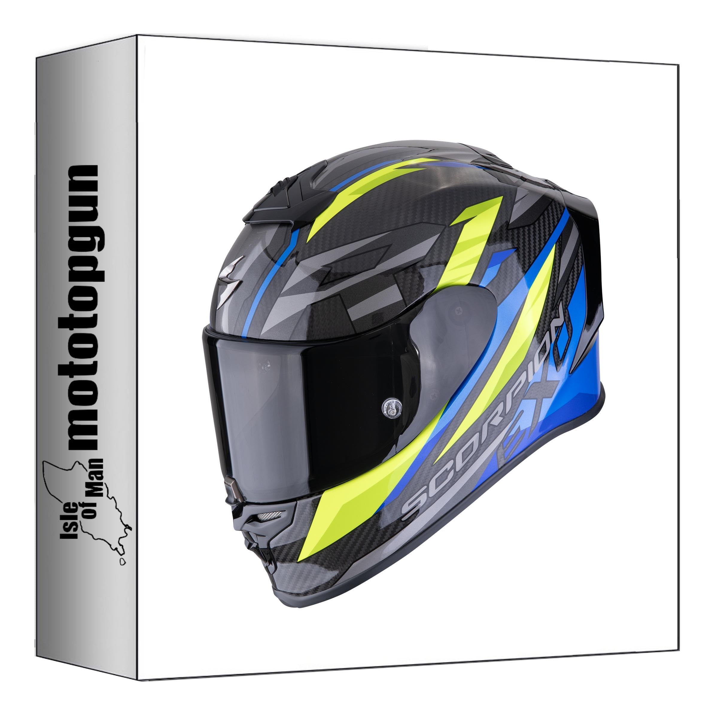 Casque intégral pour Moto exo-r1 Evo Carbon air Runner Noir Bleu Jaune L - 4