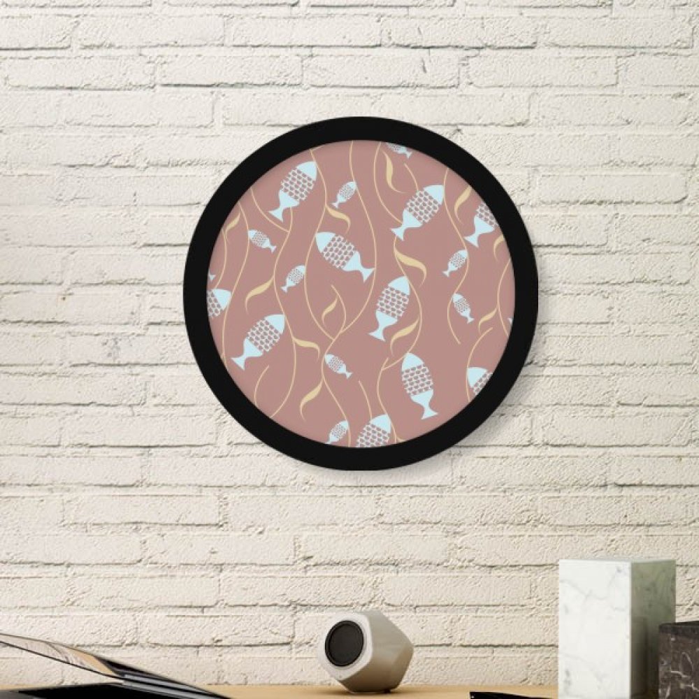 Stickers muraux cadre photo rond poissons pour masquer les murs vides