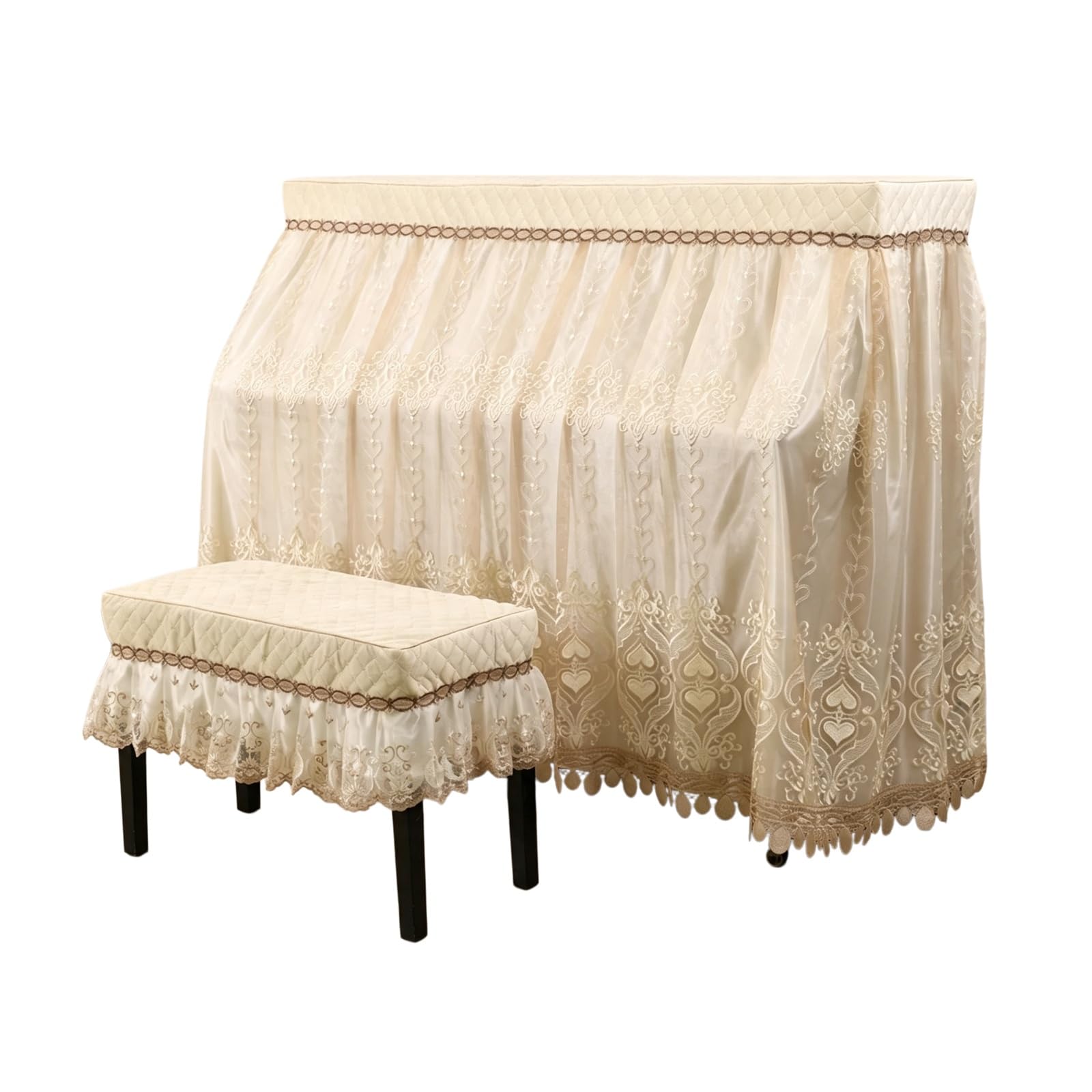Copertura for pianoforte verticale, copertura antipolvere universale for pianoforte, tutto compreso, semi-aperta(Piano Cover+Single Bench Cover)
