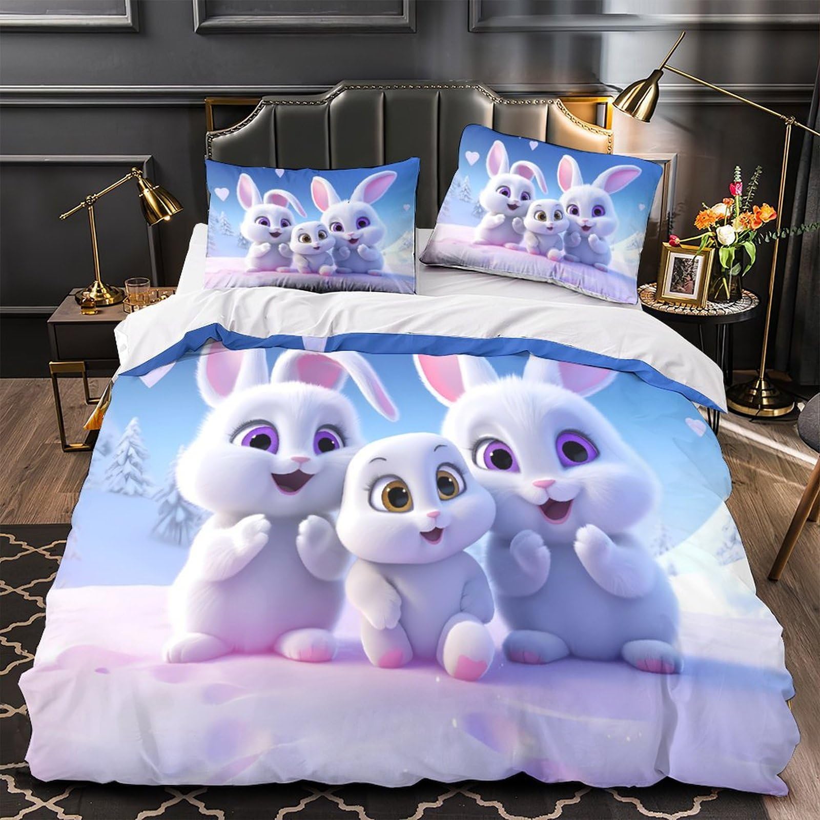 Parure de lit enfant motif dessin animé parure de lit 3D microfibre 140x200