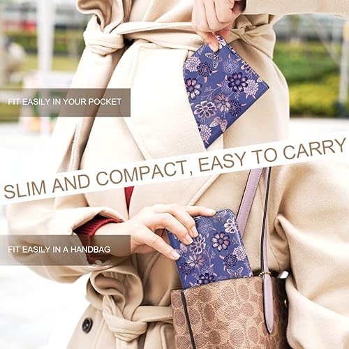 Miniatura 7 de APHISON Billetera para mujer, delgada y pequeña, cartera RFID para mujer, 11-0104, Moda