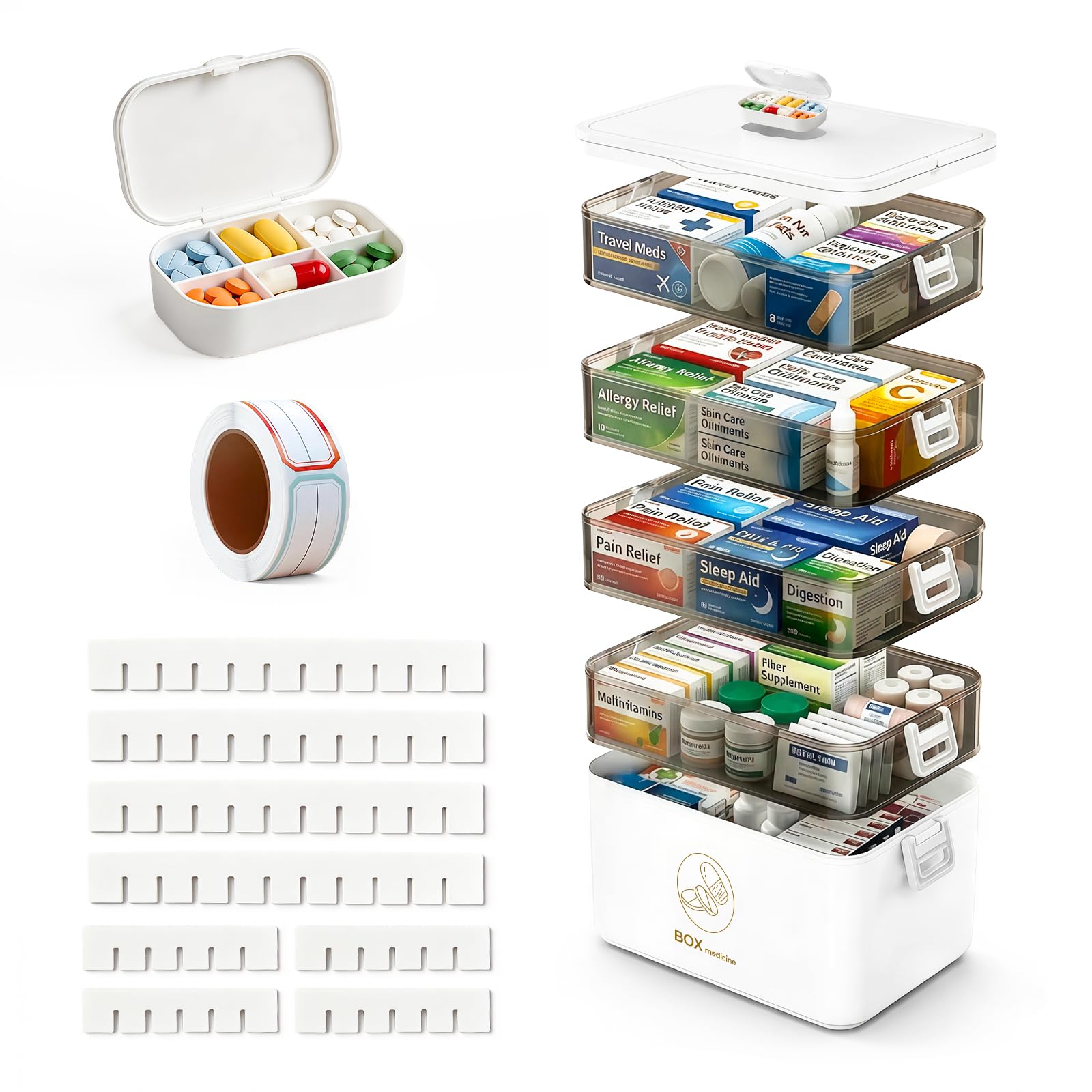 Amazon.com: Eclove 5-Tier Medicine Cabinet Organizer with Handle