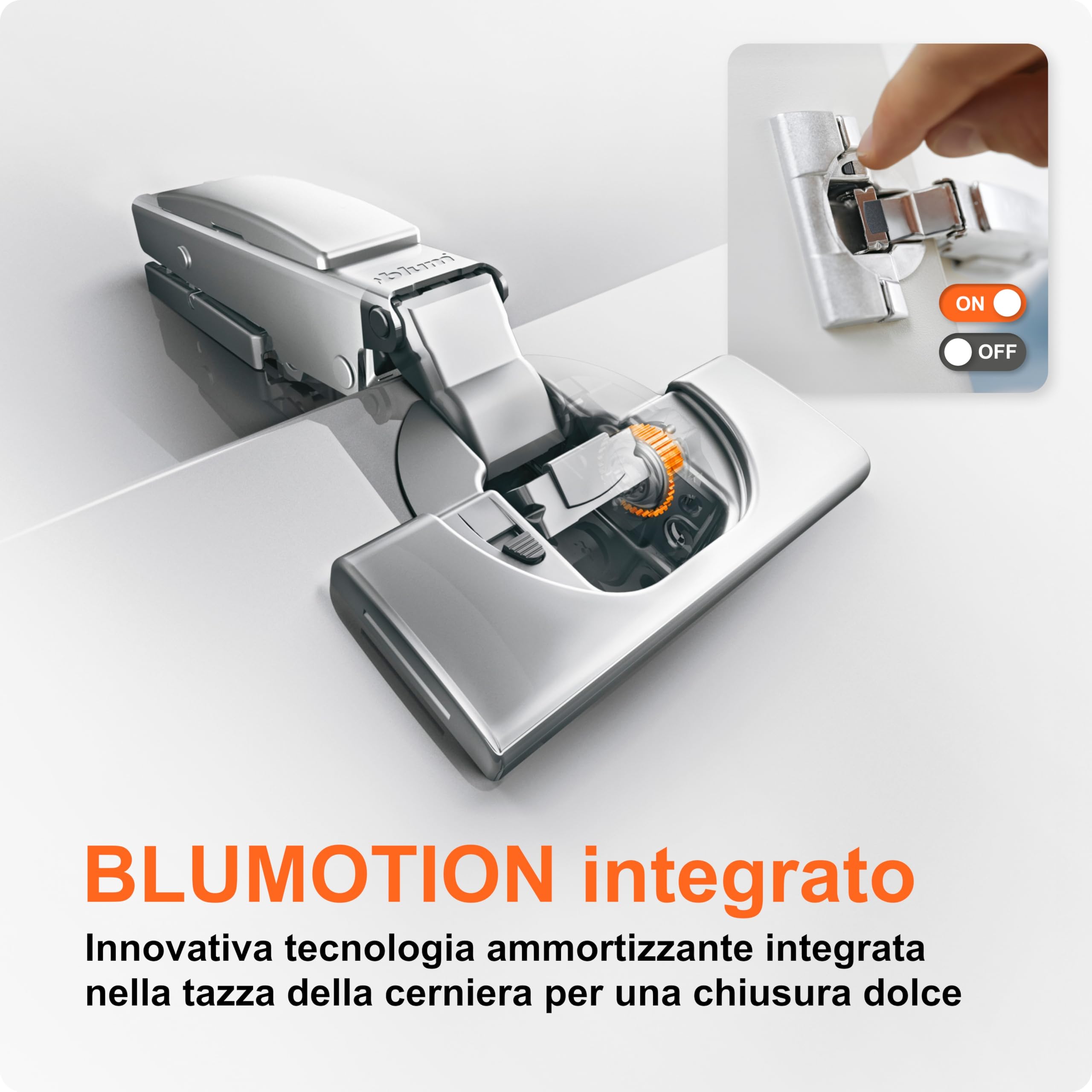 BLUM CLIP TOP BLUMOTION - 2 cerniere per mobili a 110°, dritte con molla, viti, arresto angolare + clip blu, piastra di montaggio a croce eccentrica, acciaio, viti, distanza 0 mm