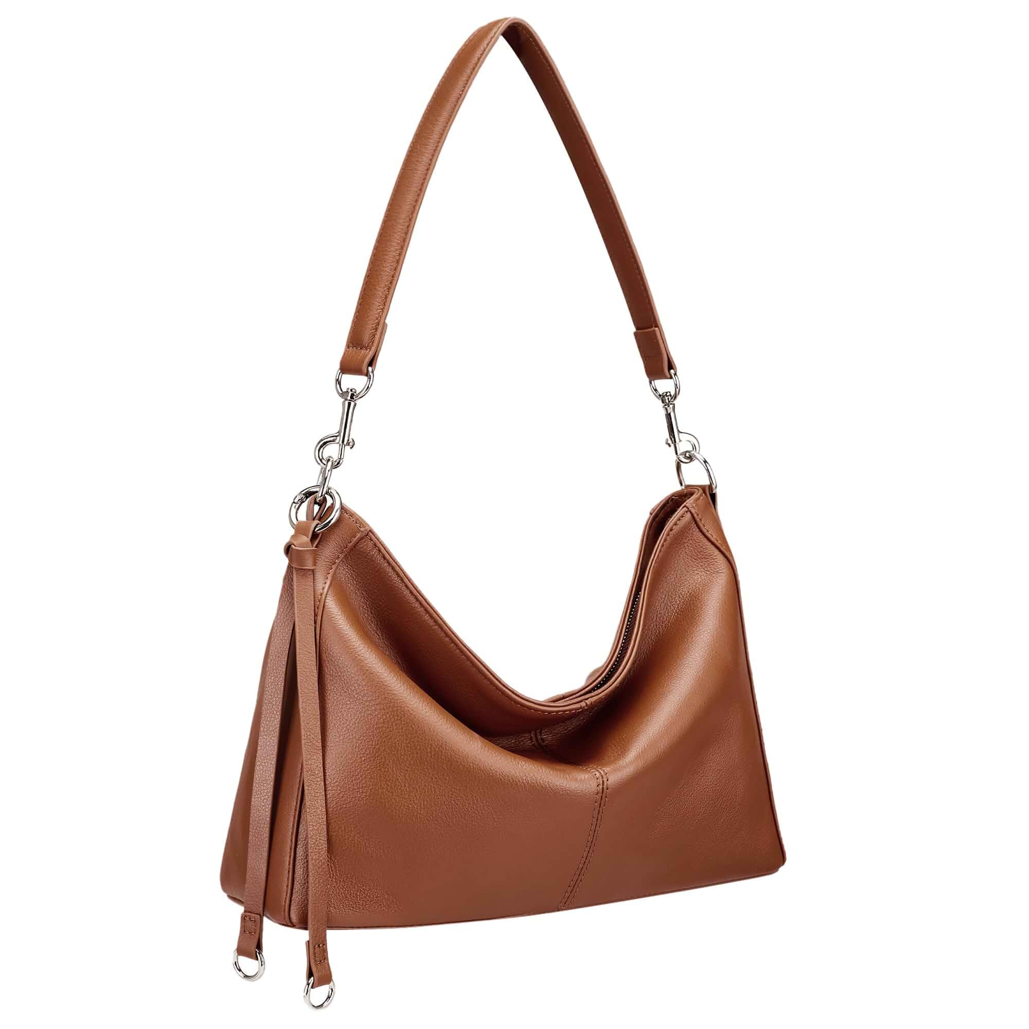 befen Genuine Leather Hobo Bag Purses for Women, Anti Theft Leather PurseCrossbody Purses with Built in RFID Wallet, Hobo Crossbody Bag Shoulder Handbags