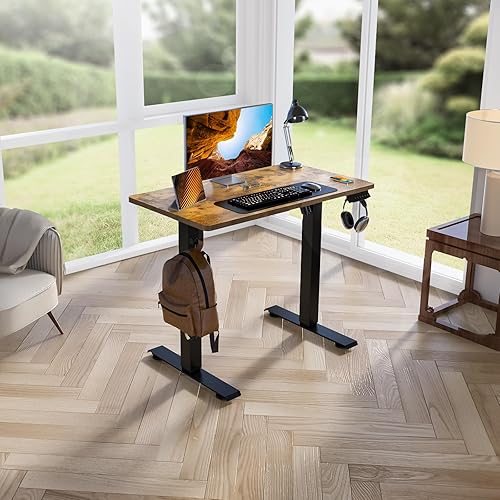 Miniatura 8 de Escritorio eléctrico de altura ajustable, mesa de trabajo para juegos de oficina en casa, escritorio ergonómico para sentarse a estar de pie,