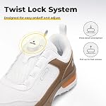 FitVille Chaussures de golf extra large avec système de lacet Twist Waterproof Spikeless Chaussures de Golf pour hommes avec support Arch