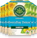 Traditional Medicinals - Organic Everyday Detox Lemon Herbal Tea (Pack of 1) - with Stinging Nettle & Burdock Root to Remove Accumulated Waste from the Body - 16 Tea Bags Total