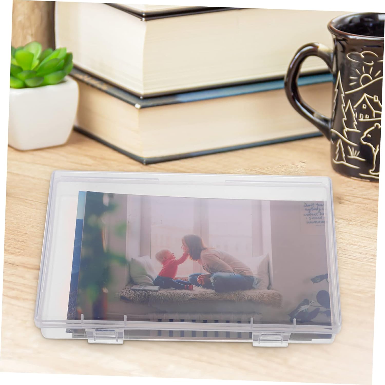 1set Photo Storage Case Box with Organizing Boxes for Photos Stickers Stamps and Puzzles Transparent Craft Keeper for Easy Carrying and Item Classification