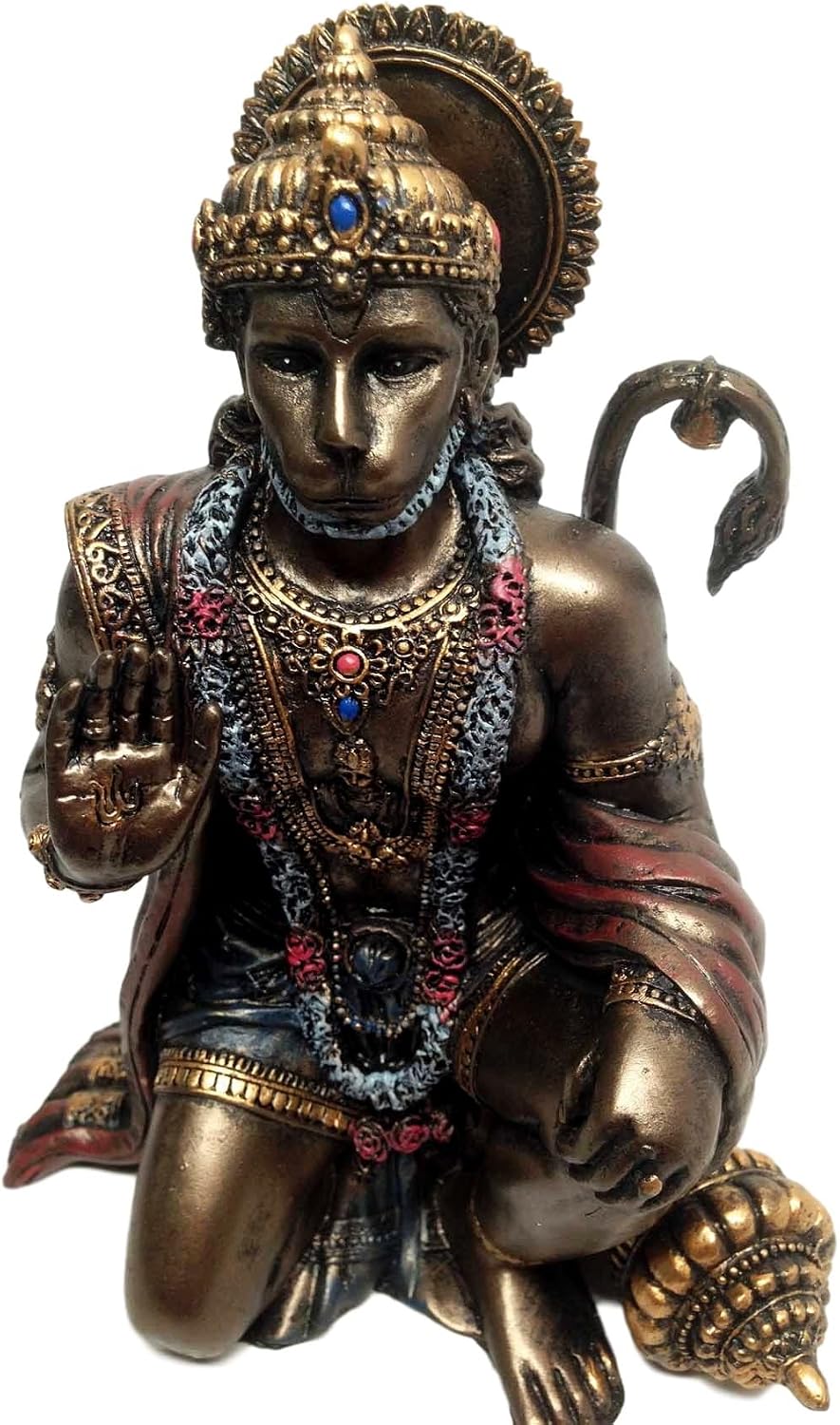 Ebros Gift Ramayana Hanuman Vanara Monkey Hindu God Figurine 6" H Hinduism Deity Symbol of Strength and Energy Eastern Enlightenment Devotee of Lord Rama Altar Decorative Sculpture