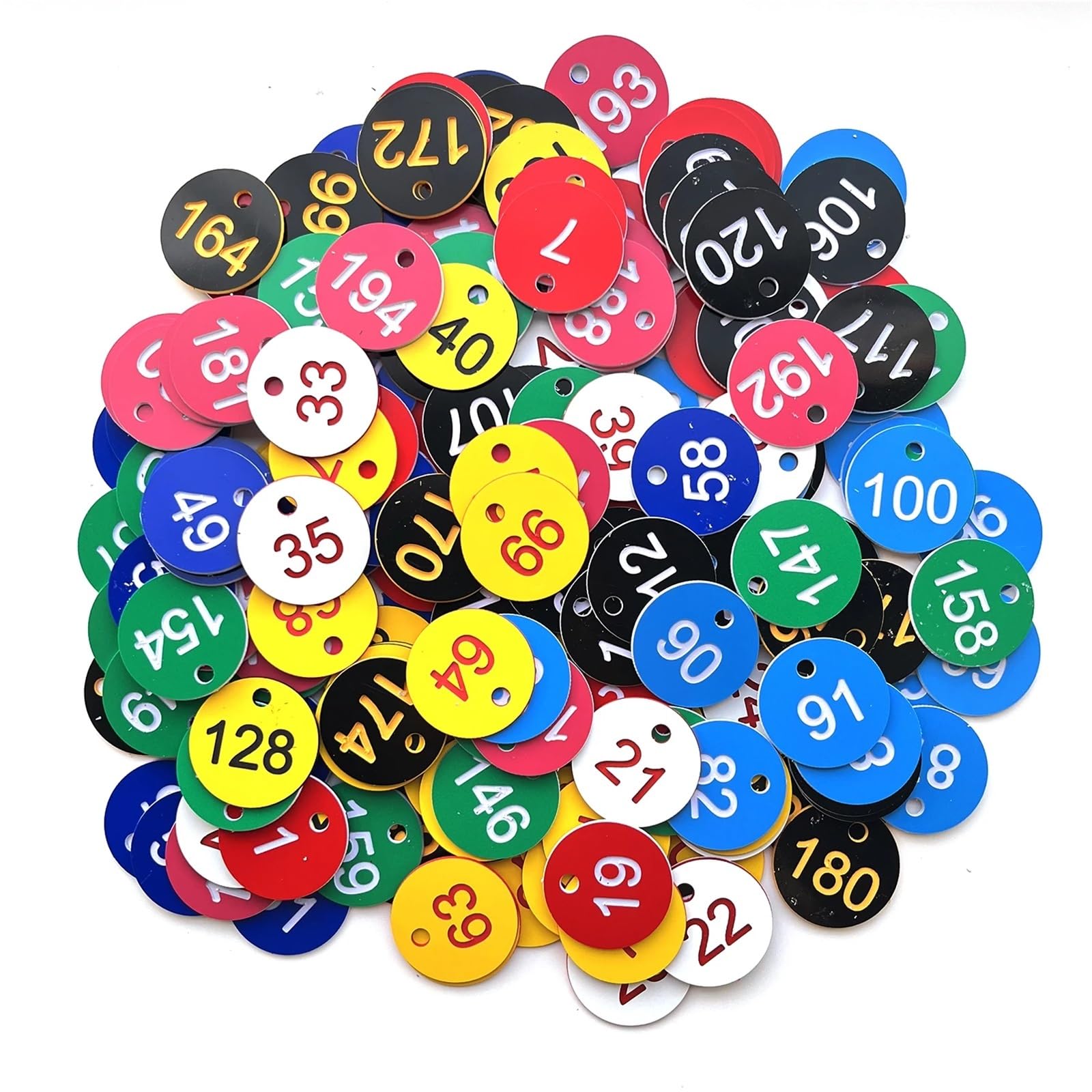 Zawieszki z wygrawerowanymi numerami, Grawerowane przywieszki numerowane, plastikowe przywieszki numerowane 1000 szt. 1-1000 Wielokolorowe(1-1000 Black Yellow)
