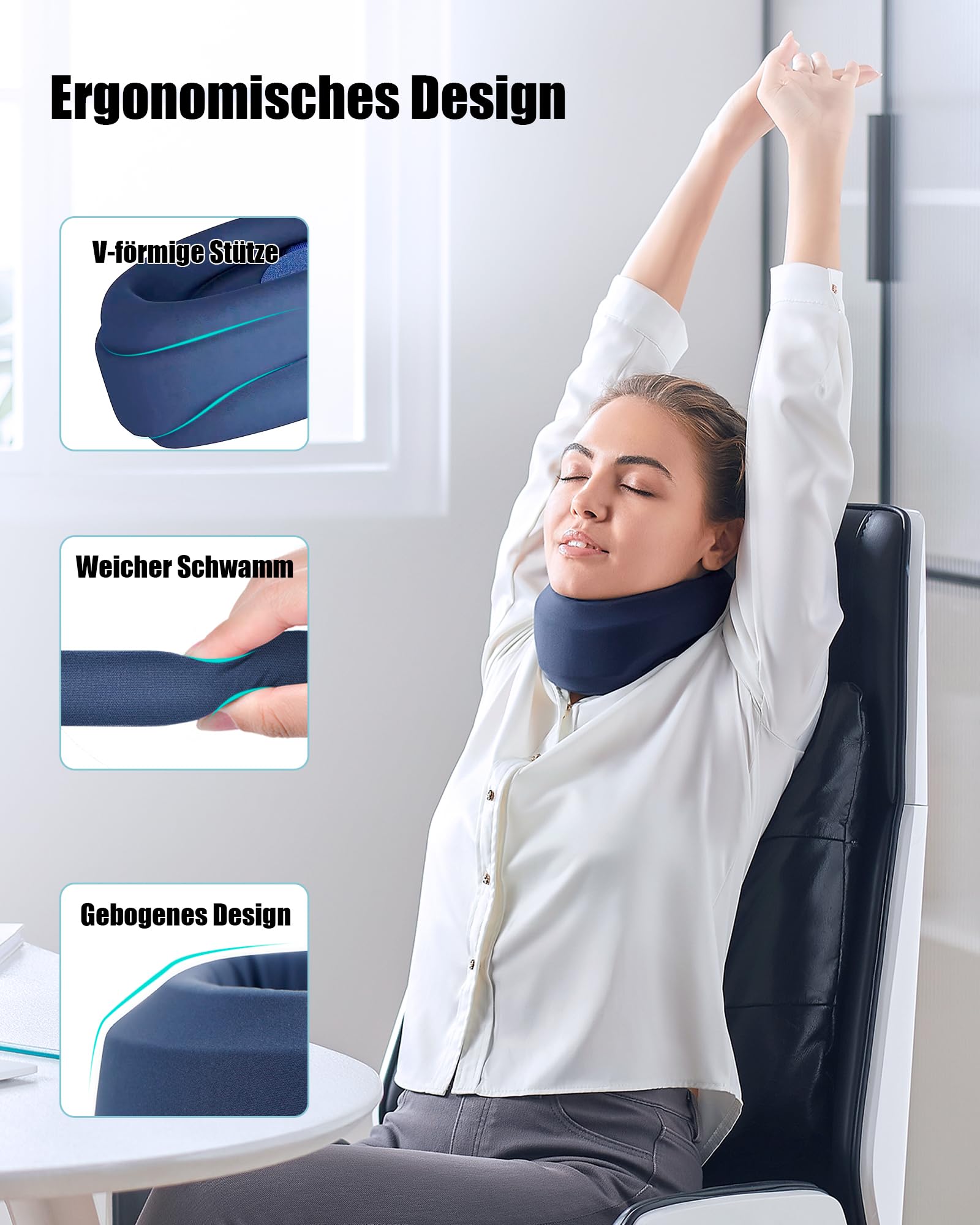 Soporte cervical de espuma suave, ajustable (L)