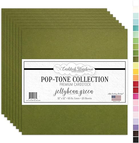 Miniatura 25 de Gumdrop - Papel de cartulina verde, 12 x 12 pulgadas, 65 libras, cubierta premium, 25 hojas de Cardstock Warehouse Gumdrop Verde