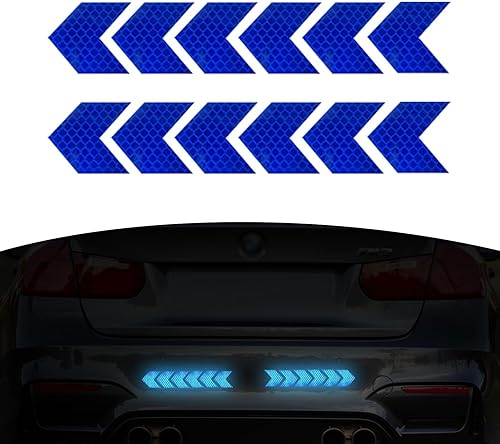12 calcomanías reflectantes de flecha, decoración de arañazos en el cuerpo, señal de advertencia de seguridad nocturna, apto para automóvil, SUV,
