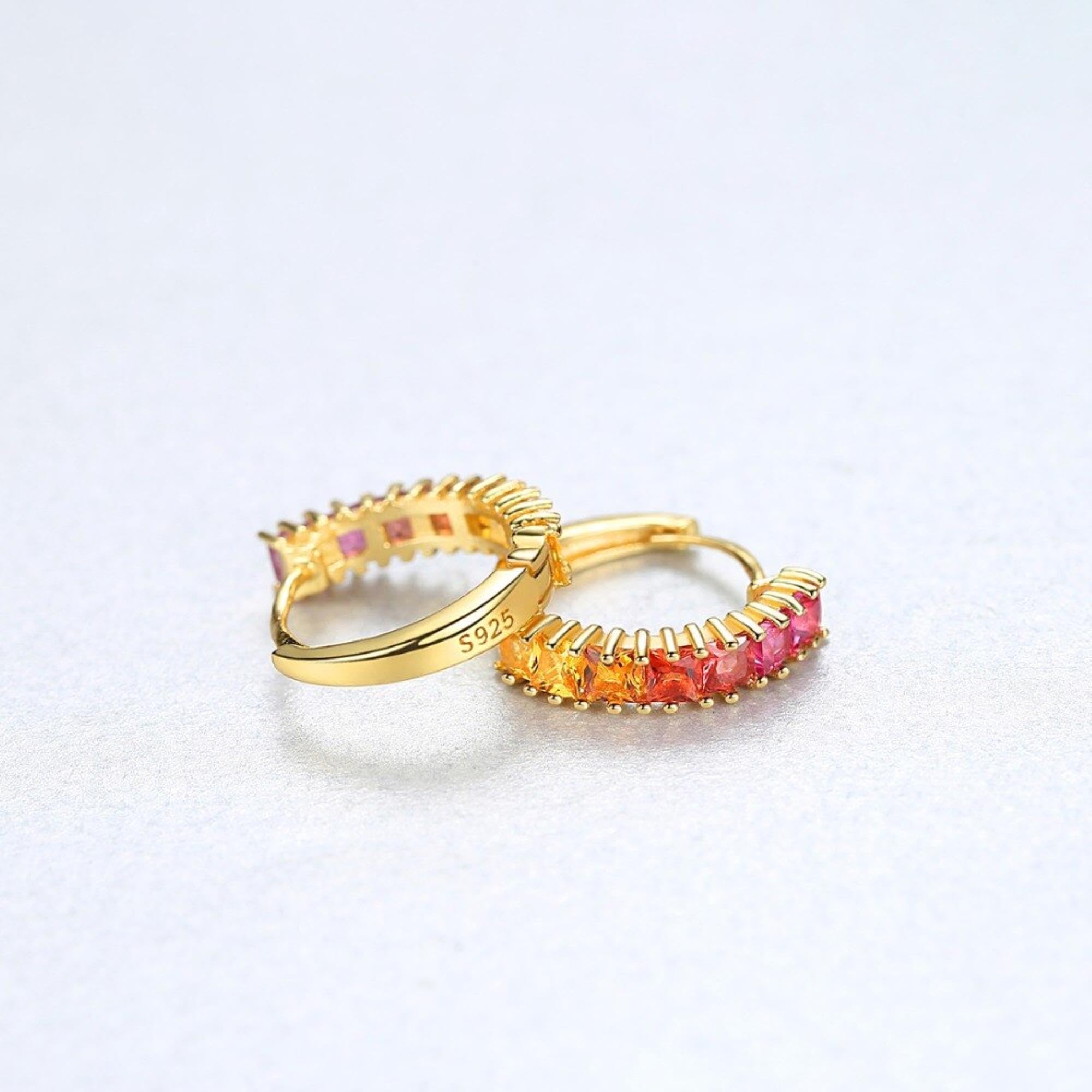 Bonitos Pendientes De Aro De Plata De Ley 925 Con Topacio Rojo Para Mujer, Regalo De Navidad Rosa Para Boda A La Moda