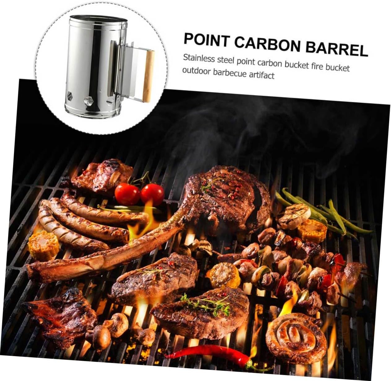 1Pc Bbq Charcoal Chimney Starter Outdoor Fire Starter Bucket Fast Ignition Bbq Tool Durable and Heat Resistant Design for Grilling and Barbecues