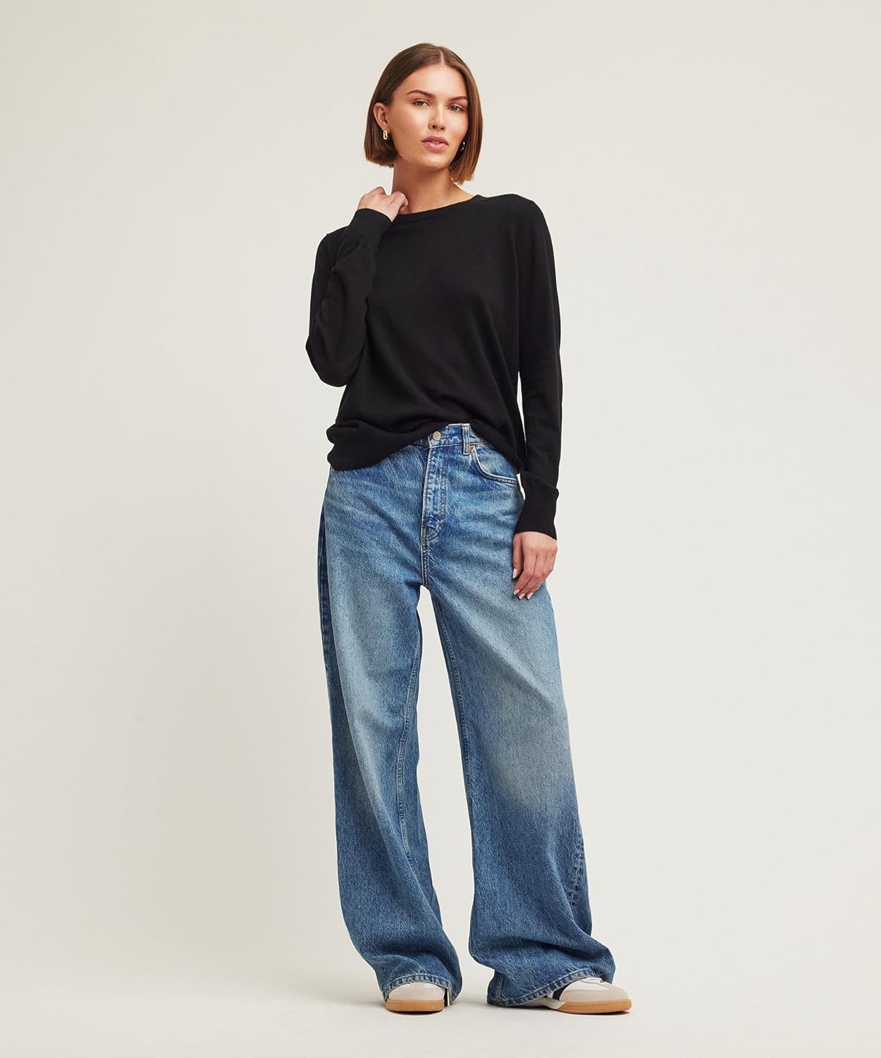 NAADAM Womens Soft by Naadam Cotton Cashmere Crewneck - Image 2