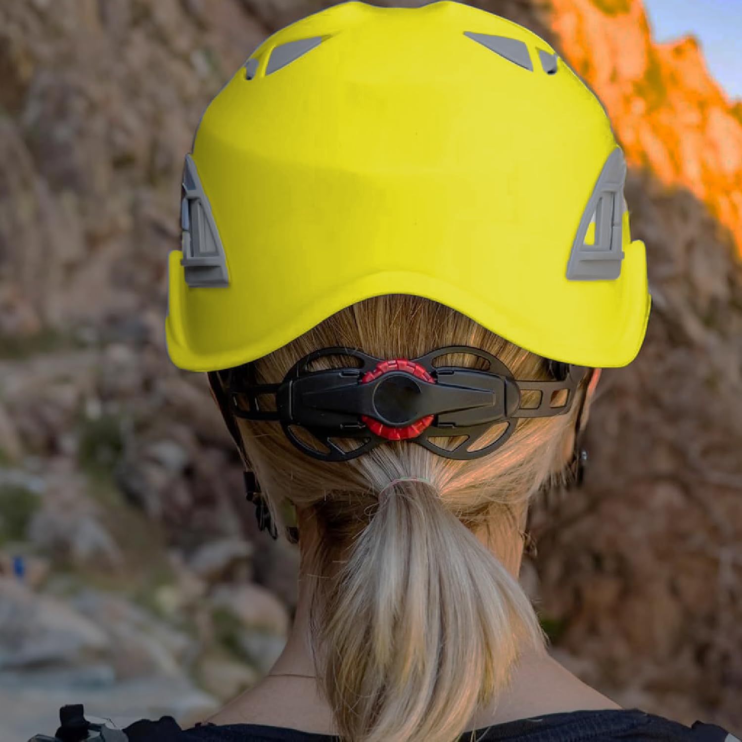 Dağcı Tırmanma Bareti Sarı Renk Baş Koruyucu Kask CE En12492 Sertifikalı 51-62 cm Ayarlanabilir