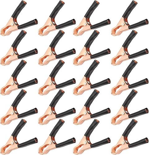 20 clips de prueba eléctricos de 50 A, pinzas de cocodrilo para terminal de prueba de apertura de 0.866in, abrazadera de cocodrilo eléctrica para